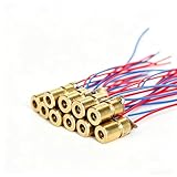 WOWOONE Laser Diode 10Pcs 5V 650nm 5mW Mini Red Dot Laser Head, 6mm Outer Diameter Laser Module with Leads, for Arduino Laser DIY Electronics Projects, High-Stability Red Laser Diode