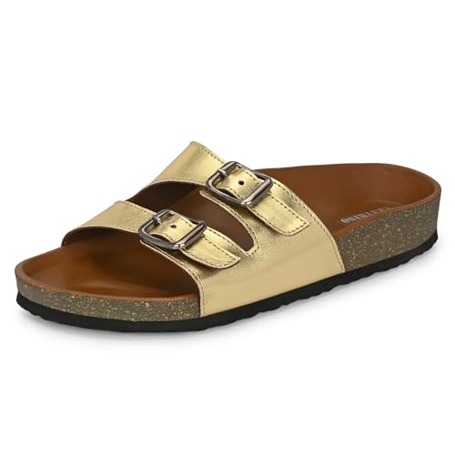 Image of Centrino Women's Berkin-Style Slip-On Sandals | Open Toe Design | Soft PU Footbed | Lightweight & Comfortable | Arch Support | On-Grip Sole | Casual Outdoor Wear (9228)