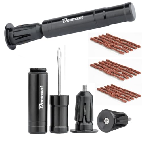 Kit Repara Pinchazos para Bicicletas, incluye Kit Reparador, 15 Mechas y Topes para colocarlo en tu Manillar, Compacto, muy Ligero y Duradero. Apto para todo tipo de Cubiertas sin Cámara, Tubeless.