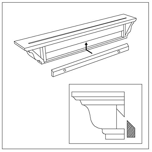 WELLAND Jefferson Crown Molding Floating Wall Picture Ledge Shelf (36-Inch White) by WELLAND - Image 7