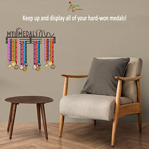 Image of NAITIK CREATION Medal Hanger for Wall - Medal Holder Display Hanger | Holds Up to 65 Medals | Sports Medal Display | Medals Hanger | Premium Antique Golden (My Medal)