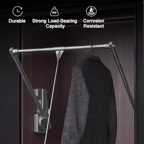 Portable Foldable Tripod Clothes Drying Rack - Space-Saving Floor Standing Laundry Drying Solution With Rotating Design & Lifting Pull-Down Rod, Double Buffer Rails For Efficient,560-690Mm-Grey