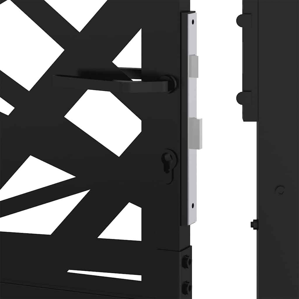 vidaXL Cancello Giardino Nero 100x100 cm in Acciaio Design Leggero, cancello della Recinzione, cancello Esterno, cancello del Metallo