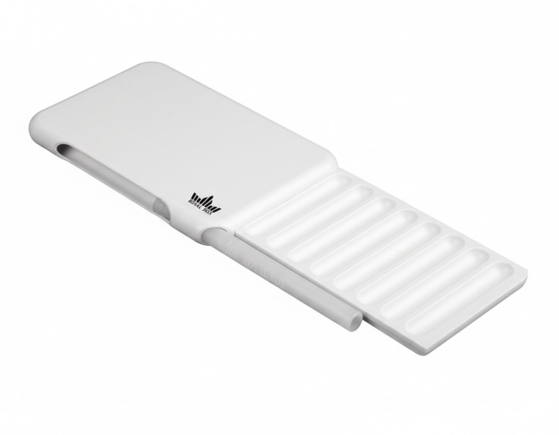 Royal Box Torpedo White Edition - Exclusif en plastique de qualité supérieure avec tube de traction en aluminium - Discret, compact et élégant - Blanc