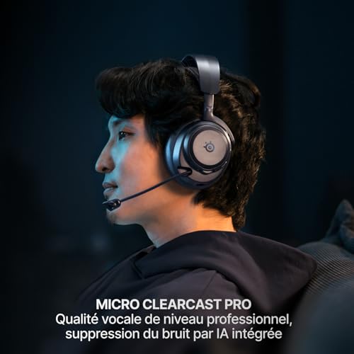 Casque Gaming Sans Fil SteelSeries Arctis Nova Pro Omni – Hi-Res Audio 96kHz/24bits, ANC, Micro ClearCast Pro - vue 6