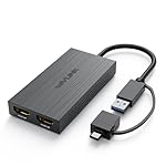 WAVLINK USB 3.0 or USB C to HDMI Adapter, HDMI Splitter for Dual Monitors, Universal Video Graphics for Thunderbolt 3/4, USB 4, Windows, Mac OS