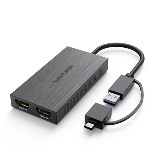 USB 3.0 to Dual HDMI Video Graphics Adapter,4K@30Hz and 1080P@60Hz External Video Card Adapter,Support Windows,Mac, Chrome OS, Android 7.1 Above