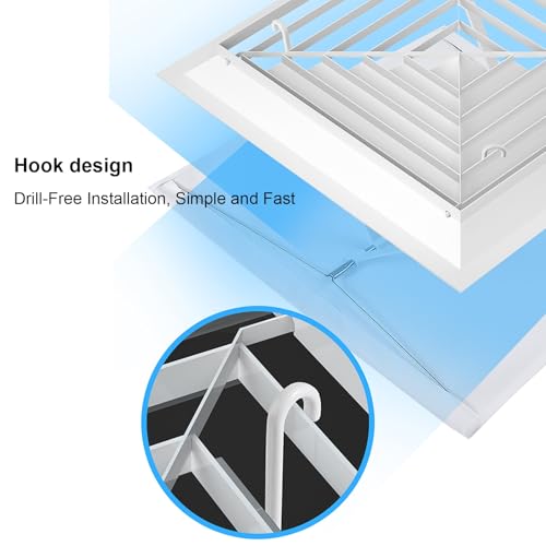 Déflecteur de ventilation pour climatiseur central blanc 45x45 cm