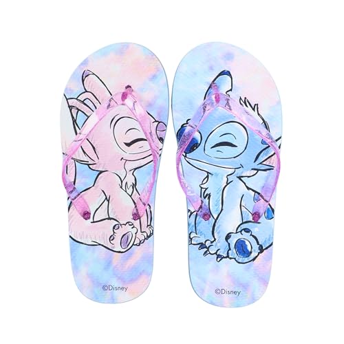 Disney Stitch et Angel Tongs pour Filles, Sandales D'été, Cadeau pour Filles, Tailles EU 28 à 35 (Lila, Système Taille Chaussures EU, Enfant de 2 à 5 ans,...