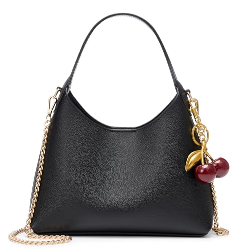 Image of Hobo Purses for Women Trendy Vegan Leather Shoulder Bags Tote Handbag Cherry Purse Retro Small Crossbody Bag