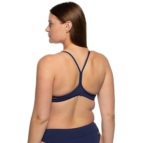 JOLYN Heidi Fixed-Back Athletic Bikini Top for Competitive Swimming, Lifeguarding, Full Coverage Women's Swimsuit Top3