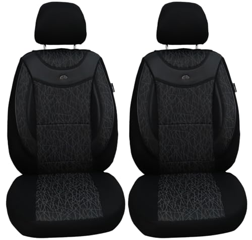 BREMER Housses De Siège Sur Mesure Pour Suzuki Ignis III (2016+) – Noir/gris – Conducteur Et Passager – Fabriquées En Allemagne