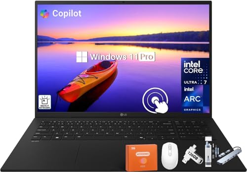Image of LG Gram 17 inch Touchscreen Laptop - Copilot+ PC - Intel Ultra 7 Series 2 (258V) Up to 4.8 GHz, 32 GB LPDDR5X, 8 TB SSD, 17 inch 2.5K WQXGA Display, Intel Arc Graphics, Wi-Fi 7, Backlit KB, Windows 11 Pro
