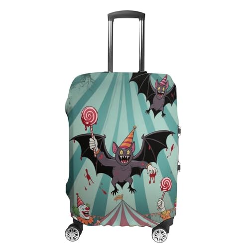 Clown Vampire Bat Elastic Luggage Cover Suitcase Protector for 19-32 Inch Suitcases | Universal Stretchable Travel Bag Cover | Anti-Scratch, Washable with Zipper Closure L