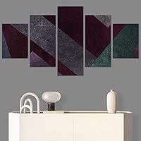 SIGNWIN 5 Panel Canvas Wall Art Modern Art Contemporary Dramatic Geometric Mixed Media Multicolor Patterns for Home Decorations Ready to Hang - 60