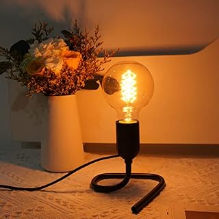 Luxvista Table Lamp with E27 Base, Triangular Vertical Lamp Holder, 50W Maximum, 1.8m Cable with Plug and Switch, AC220-240V, Black
