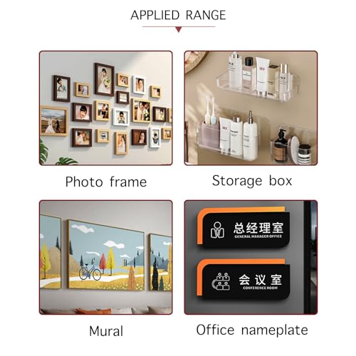 Image of 12 Pairs of Heavy Duty Strips Picture Hanging Tape and Hangers Velcro Strips for Easy and Secure Installation