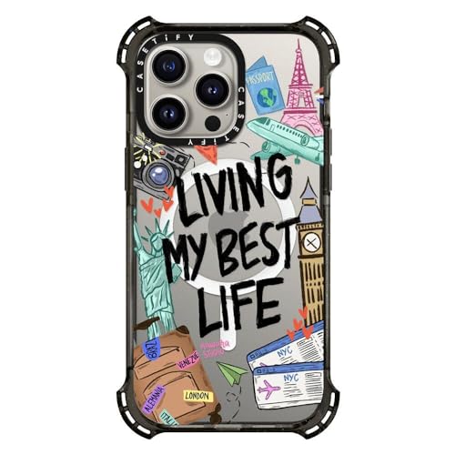 Coque iPhone 15 Pro Max CASETiFY Bounce luxe noir ultra-résistante