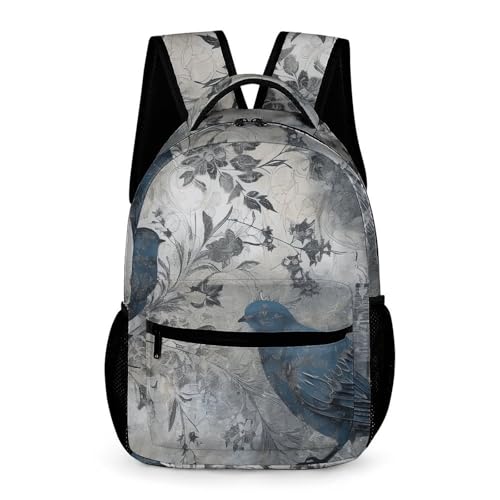 Bird Pattern Backpack for Travel, Ultra Durable Small Bookbag Lightweight Daypack for Women Men