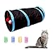 Andiker Túnel de Gato y 4 Juguetes de Resorte para Gatos, Juguetes Plegables Interactivos para Gatos Juguetes para Gatos de Interior Lindo Juguete de Tubo Juguetes de Primavera para Gato (Negro)