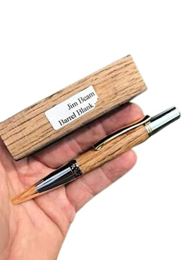 Authentic Jim Beam Whiskey Barrel Wood Pen W/COA And Presentation Box