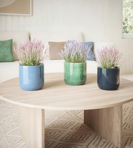 Artevasi Jupiter, Keramischer Blumentopf mit glasiertem Finish, 16cm, Nachtblau