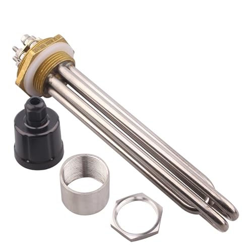 LIUCH Calentador tubular for tanque de agua DN32/1,25', 220 V/380 V, 3 kW, 4,5 kW, 6 kW, 9 kW y 12 kW, SUS304(With all fiitings,3KW_DN32 42MM)