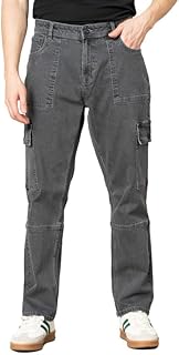the pant project Relaxed Fit Stretchable Denim Cargo Jeans for Men | Mens Stylish Denim Cotton Jeans-picture-46