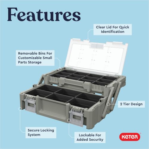 18" Camp & Trail Gear Organizer, Heavy-Duty Cantilever Storage Box by Keter - Used condition - Image 4