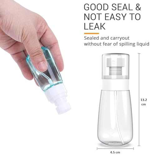 Image of Zollyss Plastic Spray Bottles, 100ML, Set of 2, Transparent Refillable Fine Mist for Toiletries, Perfume, Toner, Travel Cosmetics