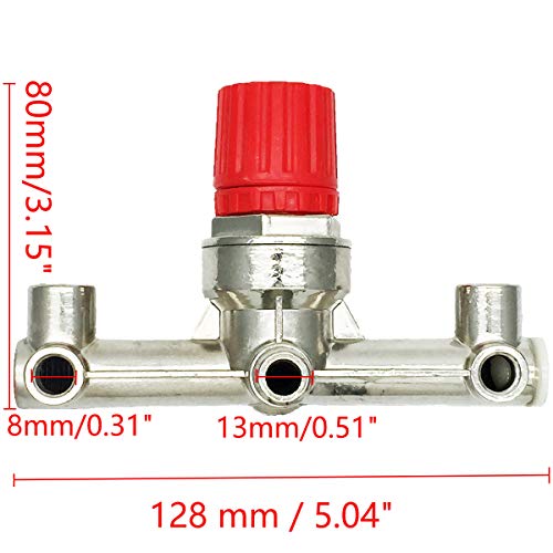 Comok Double Outlet Tube Zinc Alloy Air Compressor Fittings Red Cap Regulator Pressure Valve Switch Manifold Part Accessories #TOP1