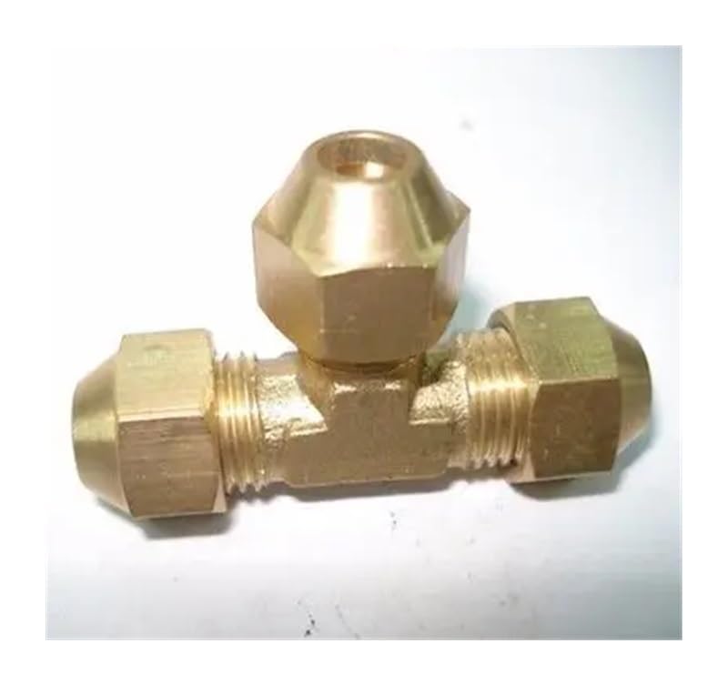Flare Tube OD 12mm Tee Brass Flare Male Connector Tube Pneumatic Fitting with Short Flare Nut