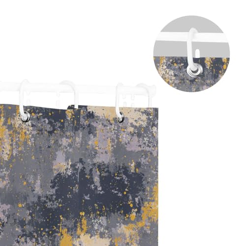 Rideau de douche en polyester de qualité supérieure gris chiné effet rétro durable - 6