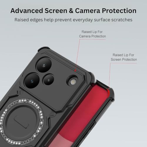 Image of Back Cover Case for Realme P4 5G | 360 Protection Mobile Phone Case Mag-Safe | Camera Protection | Back Cover for Realme P 4 5G / Realme P4 5+G - Black TPU+PC