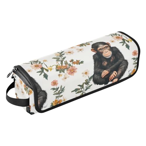 Bolso de viaje para herramientas de cabello Aesthetic Chimpanzee con almohadilla resistente al calor, impermeable, organizador de herramientas para planchas, rizadores y otros accesorios para mujeres