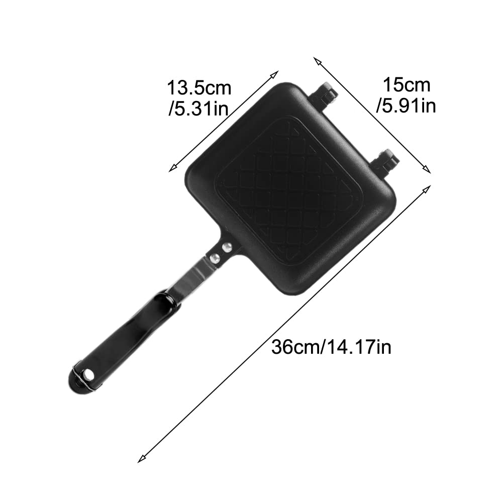 Sandwich a la parrilla Panini Maker Mini waflera Panini Hot Sandwich Maker Pan antiadherente de doble cara Sartén para el hogar Cocina Máquina de desayuno 2