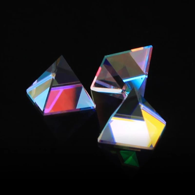 20mm Rainbow Crystal Pyramid, K9 Optical Glass Prism Decoration 2pcs