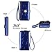 Ladies' fashionable leather wallet, large capacity with multiple card slots, zipper and snap closure, RFID shielded credit card holder for protection, long wallet with wrist strap (Blue)