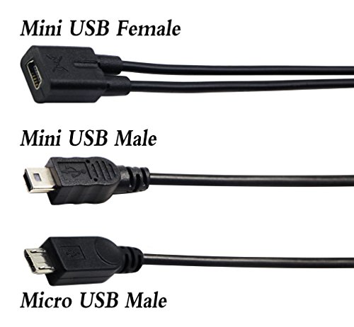 Cable duplicador Mini USB hembra con salidas Micro y Mini USB para carga 3