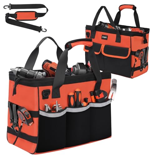 Tool Bag -15 inch Wide Mouth Men's Tool Bag - Used for tool storage, handling, and organization, for home DIY and equipment storage
