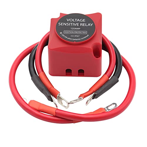 fantaxi Isolador inteligente de bateria dupla 12V 140 Amp e kit de fiação ATV UTV da KeyLine Charger