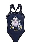 Disney Frozen Badeanzug für Mädchen, Schwimmen Kostüm für Mädchen, Schwimmanzug Königin ELSA Design, Geschenk für Mädchen, Größe 8 Jahre - Navy Blau