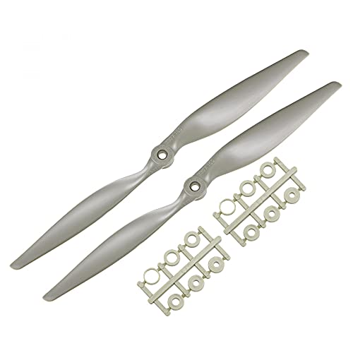 uxcell RC Propellers CW 13x6.5 Inch 2-Vane for Airplane Nylon Gray 2Pcs with Adapter Rings
