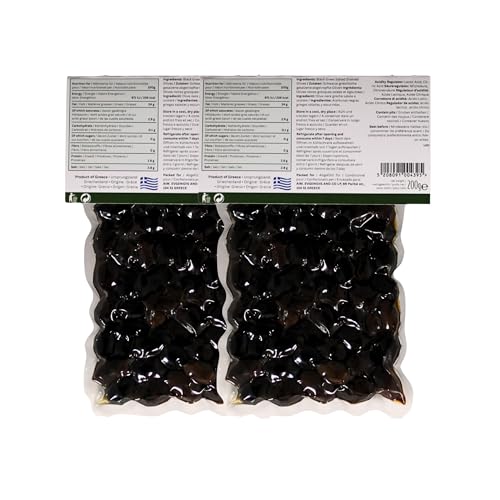 TrofoPlan Olives Noires Throumpa de Grèce 2 x 200g – Olives de Thassos Mûries Naturellement sur l’Arbre – Olives Méditerranéennes Séchées – Sans Sel Ajouté – Vegan – Sans Additifs – vue 2