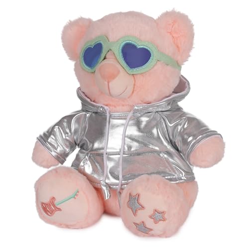 Image of Mirada Rockstar Teddy Bear Soft Plush Toy | Silver Stuffed Animal for Kids, Boys & Girls | Soft Teddy Bear, Stuffed Animals, Cute Soft Toys, Cuddle Toy, Baby Gift, Gift Item, Room Decor Plush | 25cm