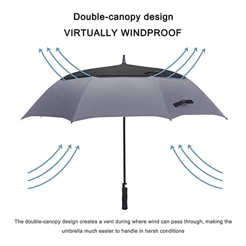 Image of G4Free 47 /54 /62 /68 Inch Automatic Open Golf Umbrella Oversize Extra Large Double Canopy Vented Windproof Waterproof Stick Umbrellas