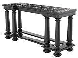 Materiale: mogano, marmo Casa Padrino Tavolo consolle di Lusso in Nero con Piastra in Marmo Nero 160 x 50 x H. 79 cm - Edizione Limitata