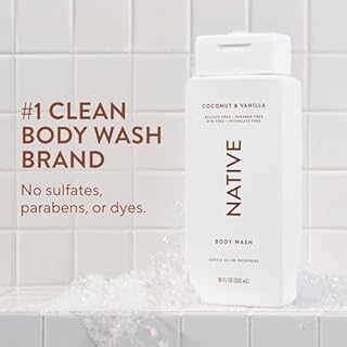 Native Body Wash Contains Naturally Derived Ingredients | For Women & Men, Sulfate, Paraben, & Dye Free Leaving Skin Soft and Hydrated | Coconut & Vanilla 18 oz
