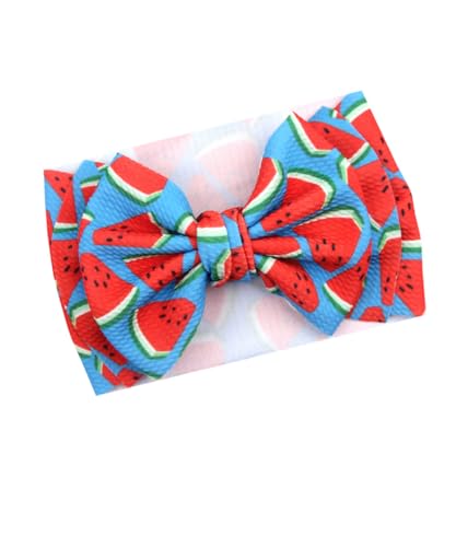 Watermelon Turban Headband Baby Girls Fruit Headwrap Watermelon Hair Hand Bow BBG20 (Turban-B)