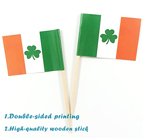 Jbcd Ireland Shamrock Toothpick Flag Irish Mini Small Cupcake Topper Flags (200 Pcs) #TOP1
